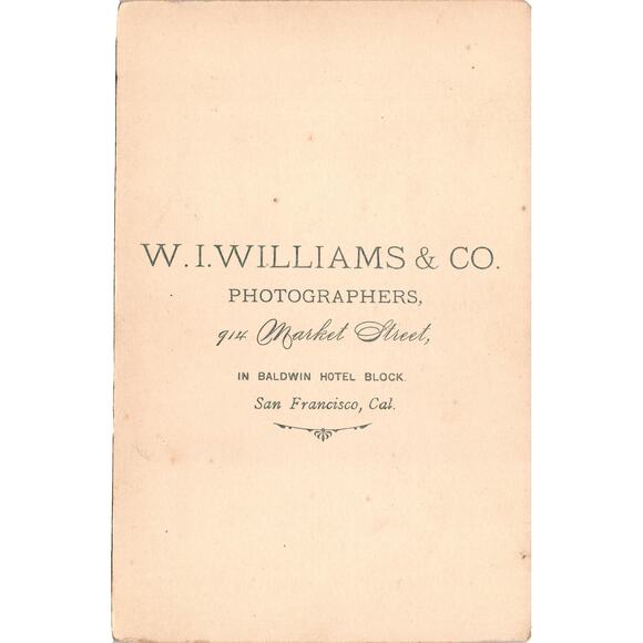 Antique 1800s Cabinet Card Gentleman Portrait San Francisco CA Old West Photo - Picture 2 of 2